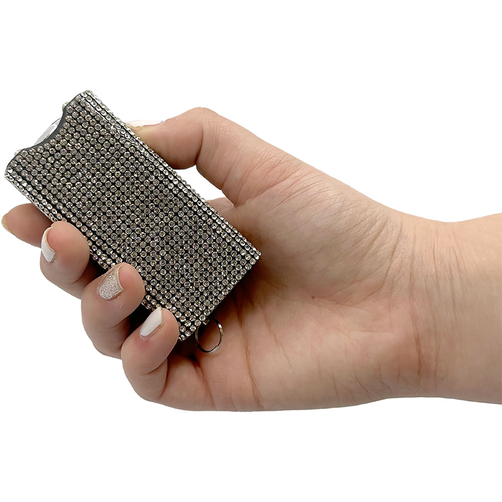 Rhinestun Keychain Stun Gun Silver view 5